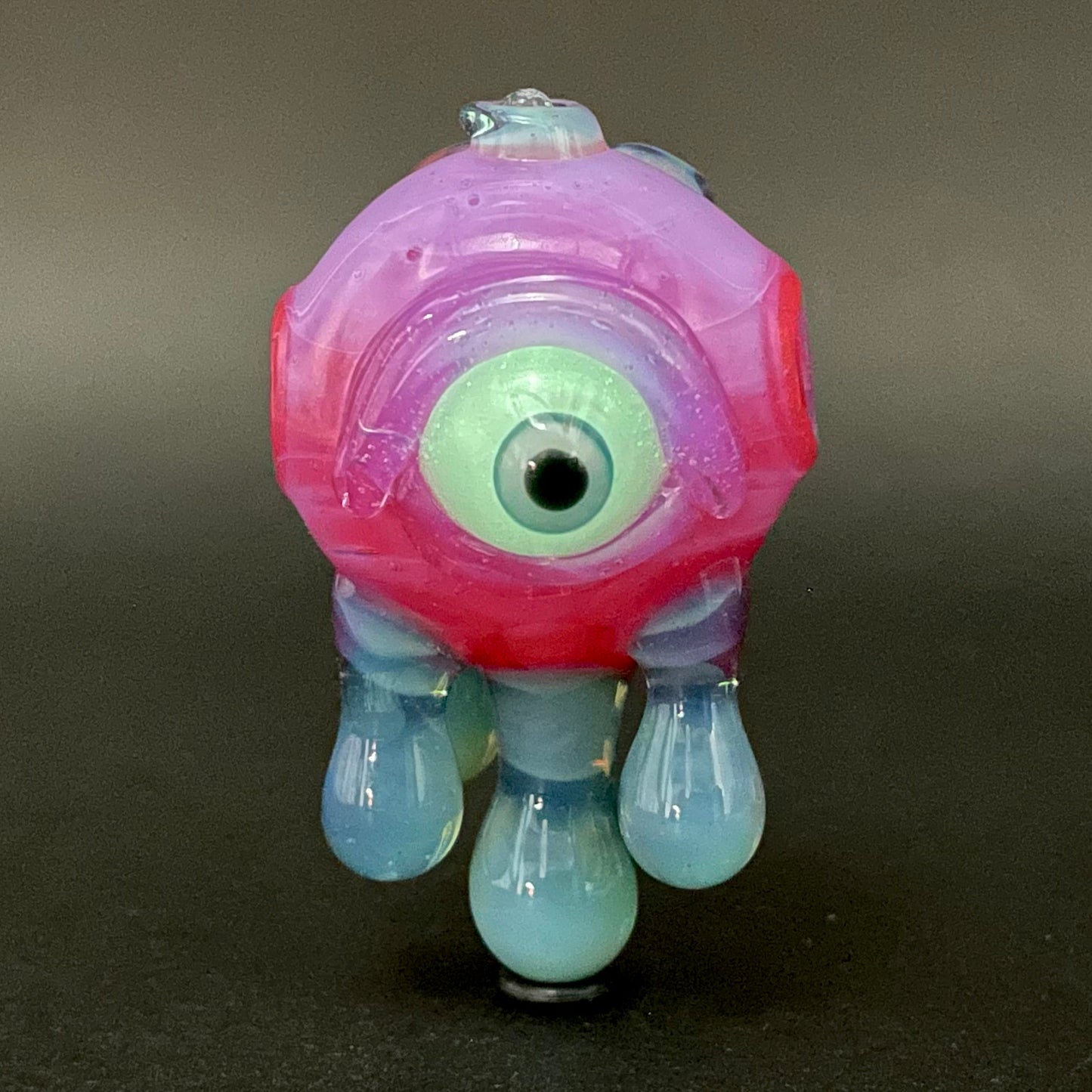 Drippy cyclops glass pendant hand blown glass art - Leviathan Glass