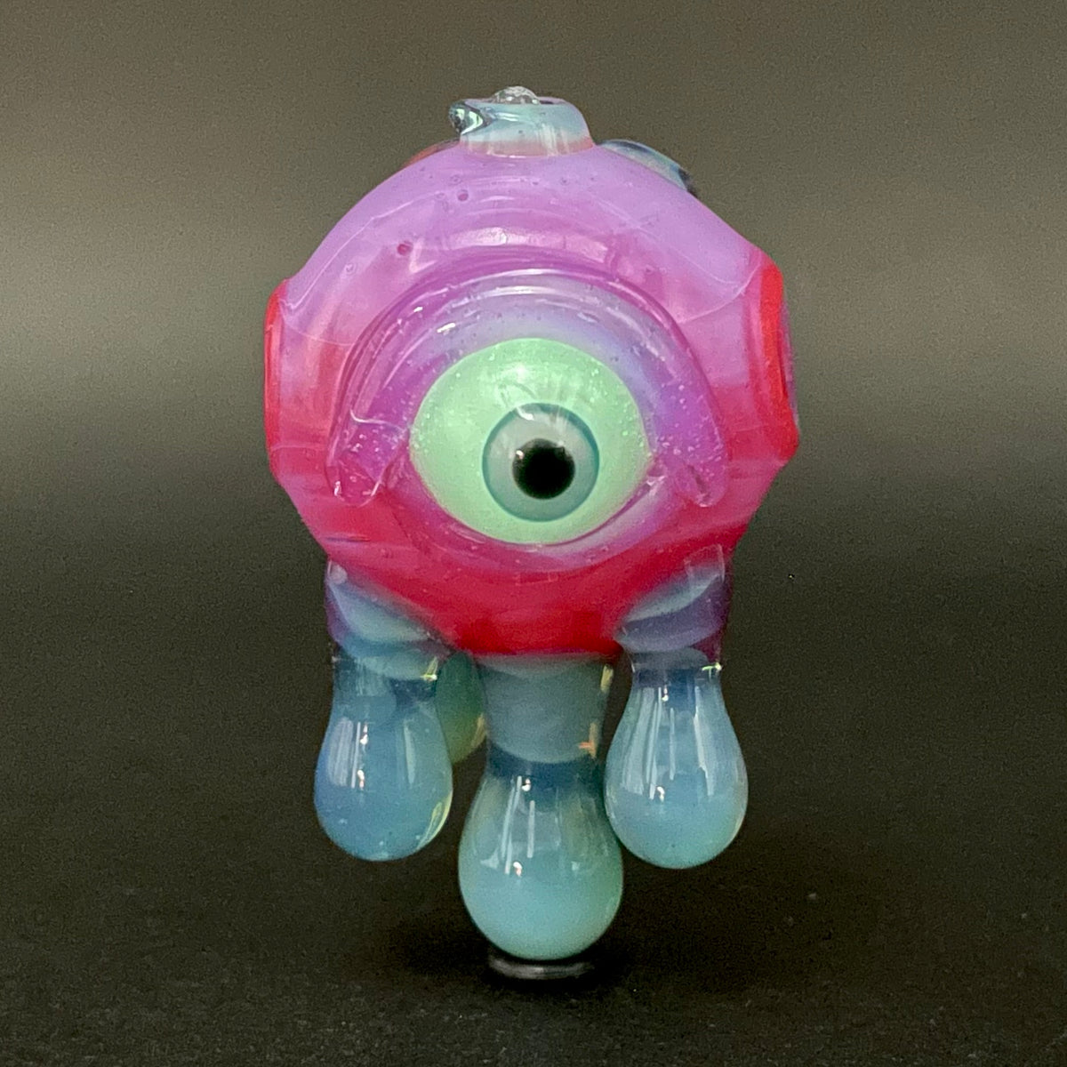 Drippy cyclops glass pendant hand blown glass art - Leviathan Glass