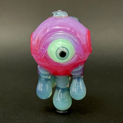 Drippy cyclops glass pendant hand blown glass art - Leviathan Glass