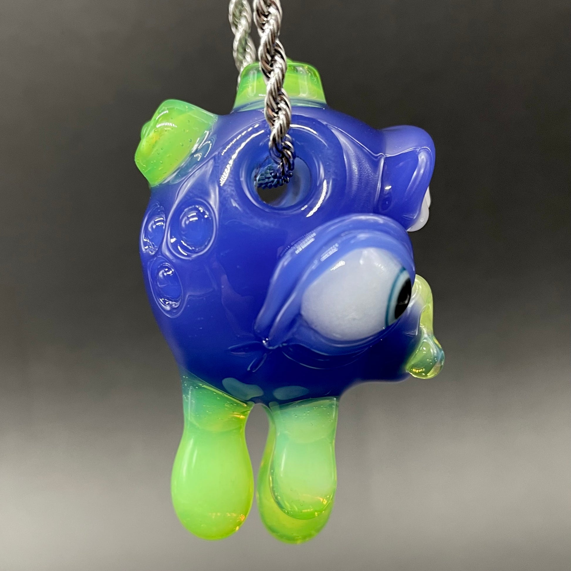 Artisan glass Drippy screamer pendant - detailed craftsmanship