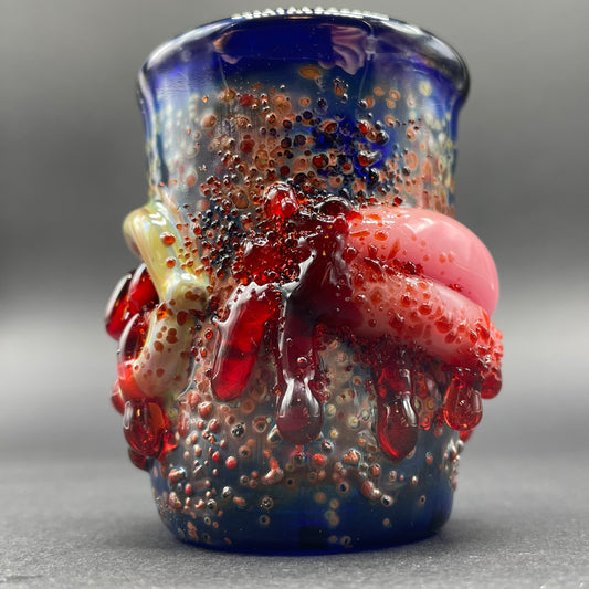 Bite your tongue shot glass detail view - premium glass art
