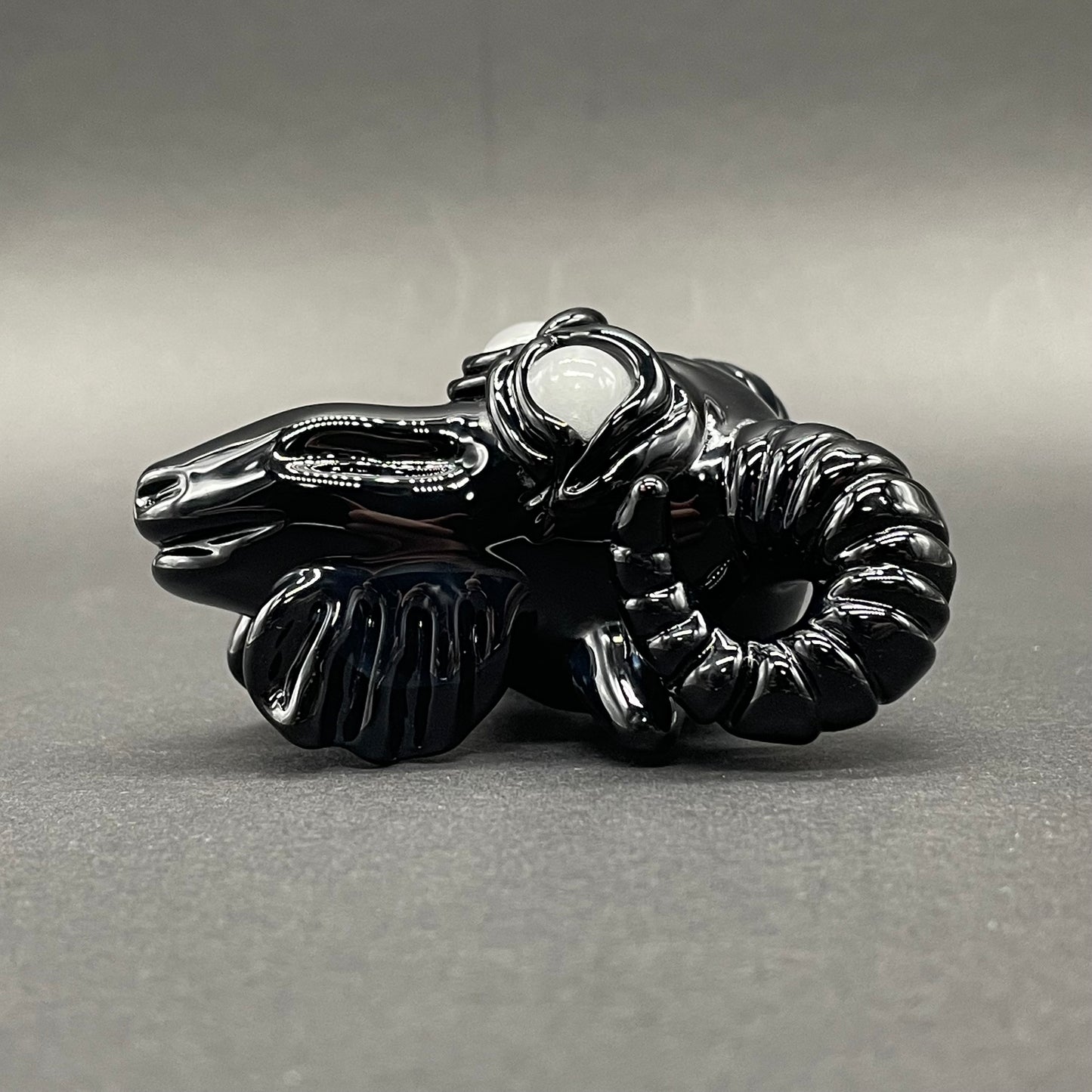 Black Philip pendant glass art - premium handcrafted piece