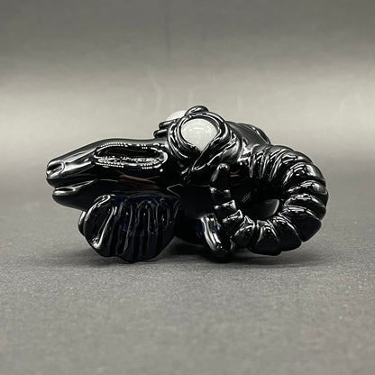Black Philip pendant glass art - premium handcrafted piece
