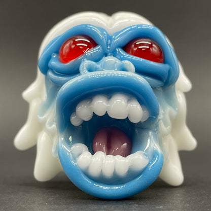 Blown glass yeti pendant