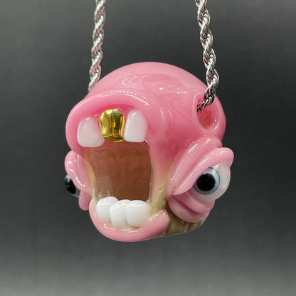 Hand-blown glass Cupcake pendant by Leviathan Glass