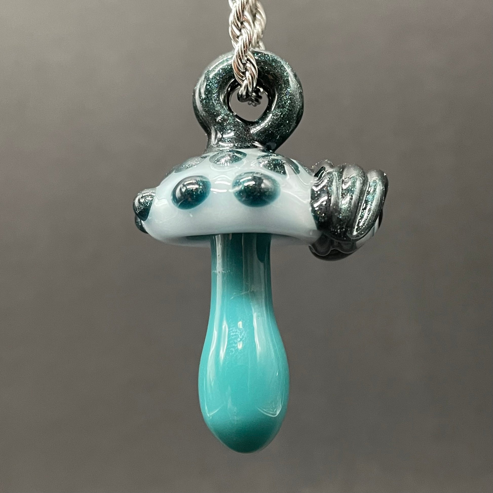 Cyclops mushroom pendant glass art - premium handcrafted piece