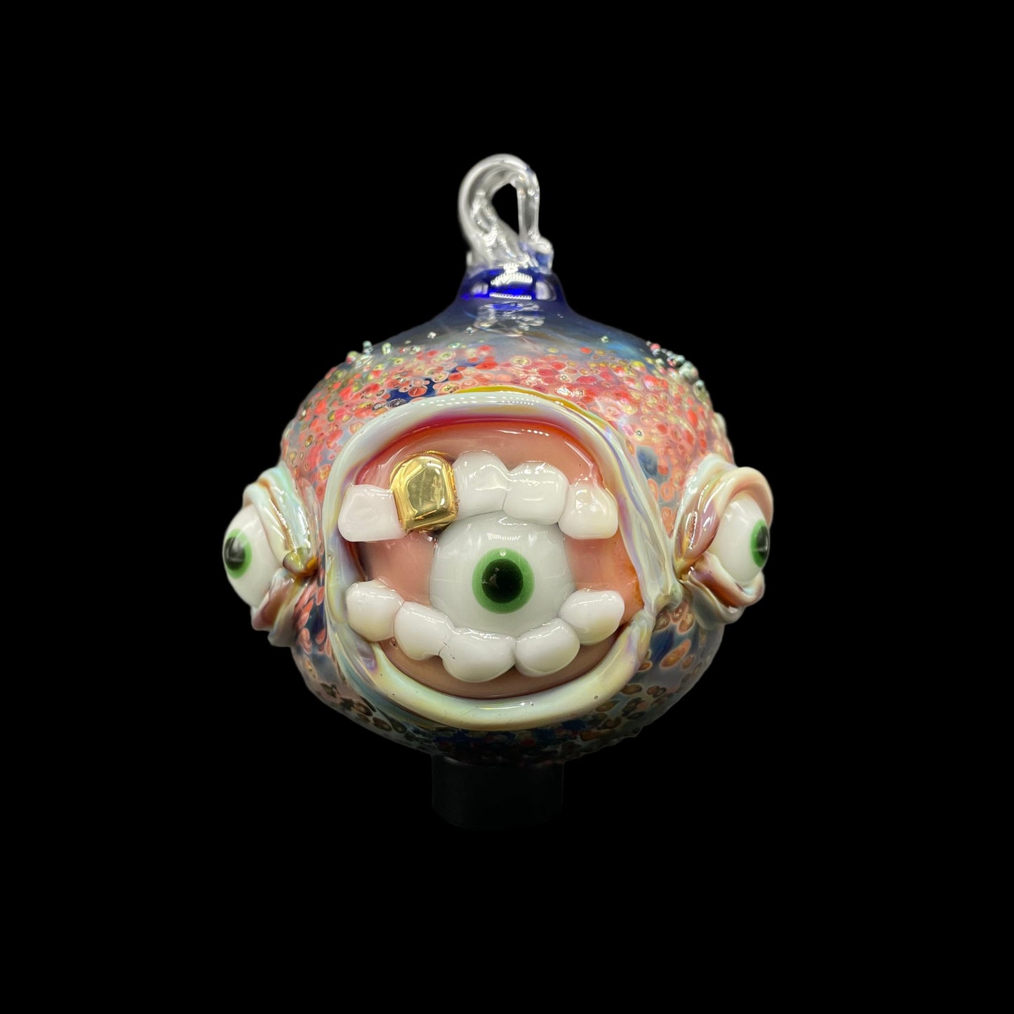 Hand-blown glass Lemmy kilmister ornament by Leviathan Glass
