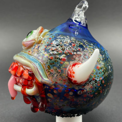 Beware I Bite Ornament craftsmanship - artisan glass work