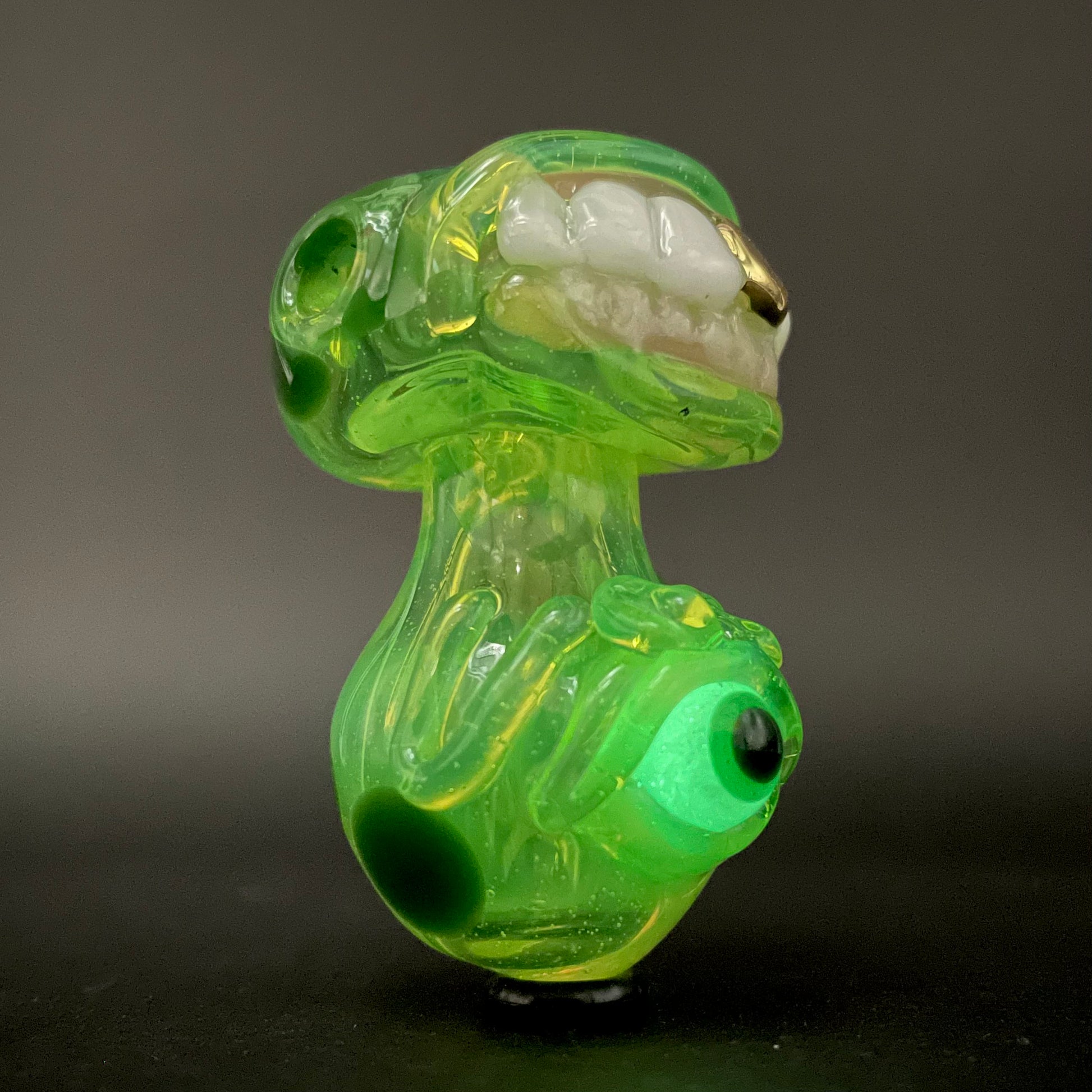 Premium Green slime mushroom monster - collectible glass art
