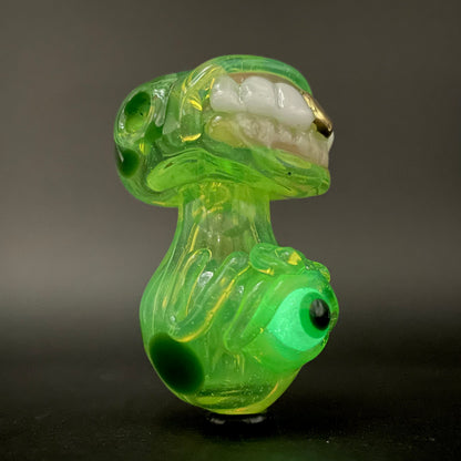Premium Green slime mushroom monster - collectible glass art