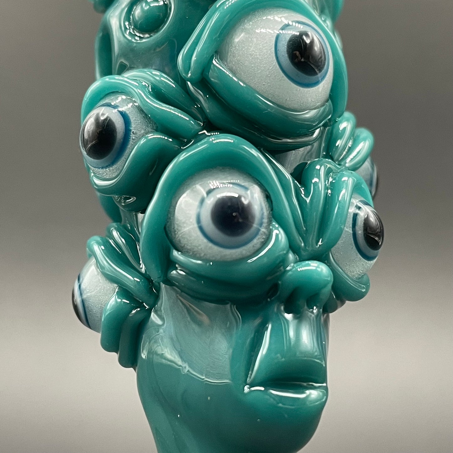 Hand-blown The Never-Blinking One glass effigy pendant - Leviathan Glass original
