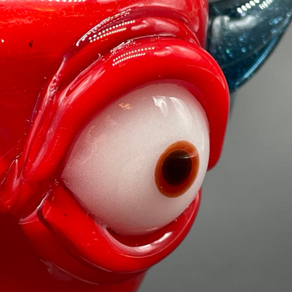 Leviathan Glass 14mm 4 hole UV reactive slide - hand-blown art