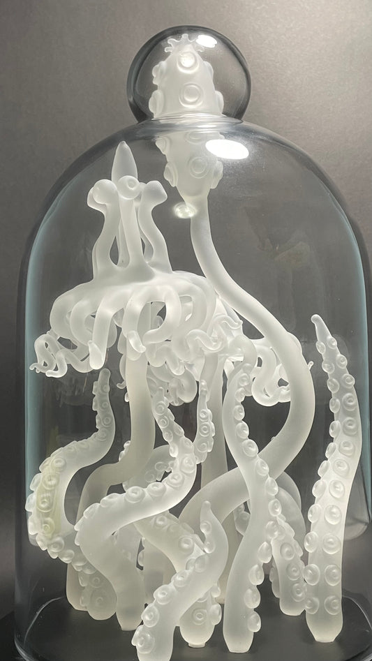 Amoeba Bell Jar 2 detail view - premium glass art