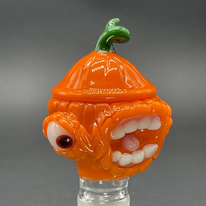 18mm screaming pumpkin slide craftsmanship - artisan glass work