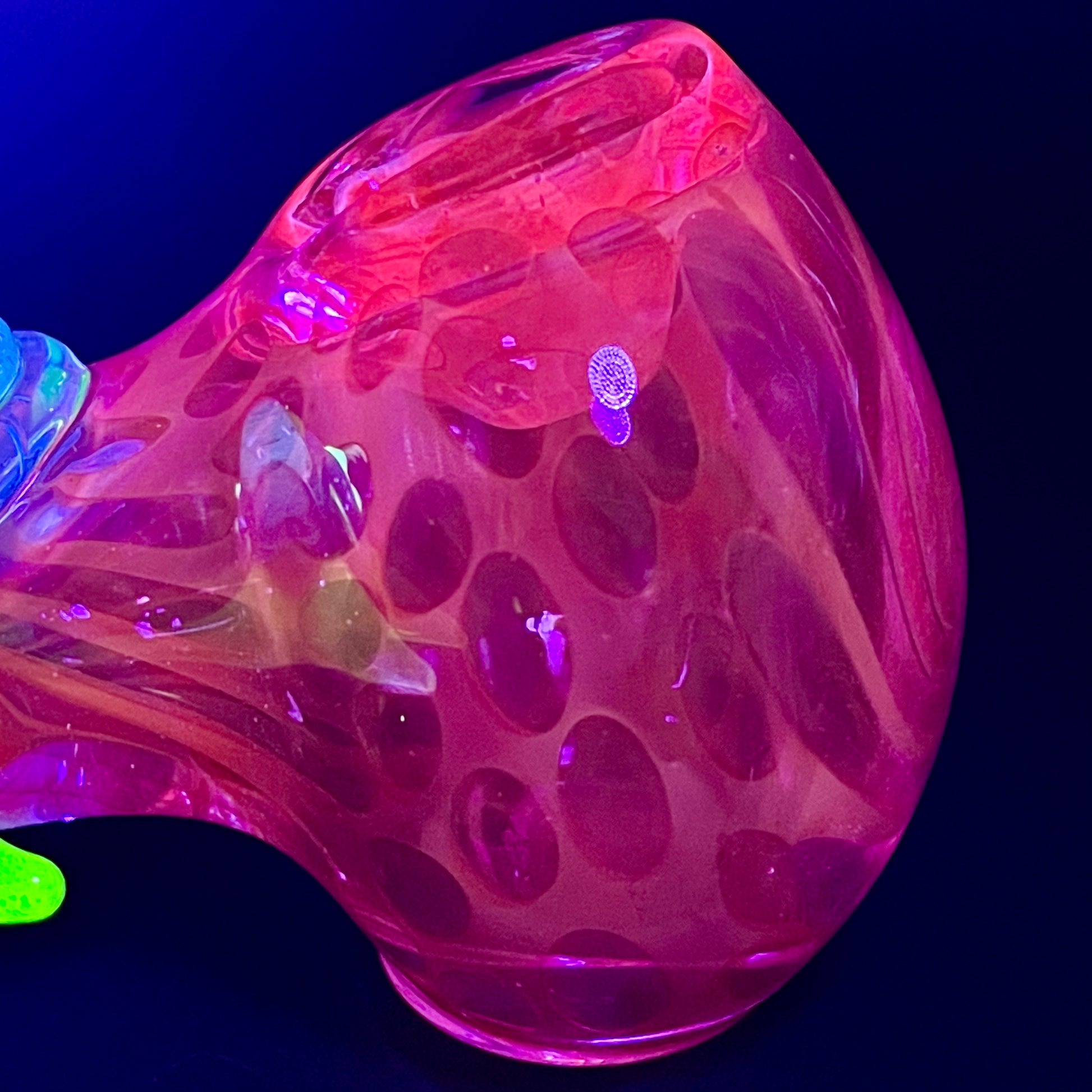 Hand-blown UV inside out spoon - Leviathan Glass original