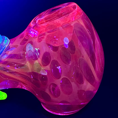Hand-blown UV inside out spoon - Leviathan Glass original