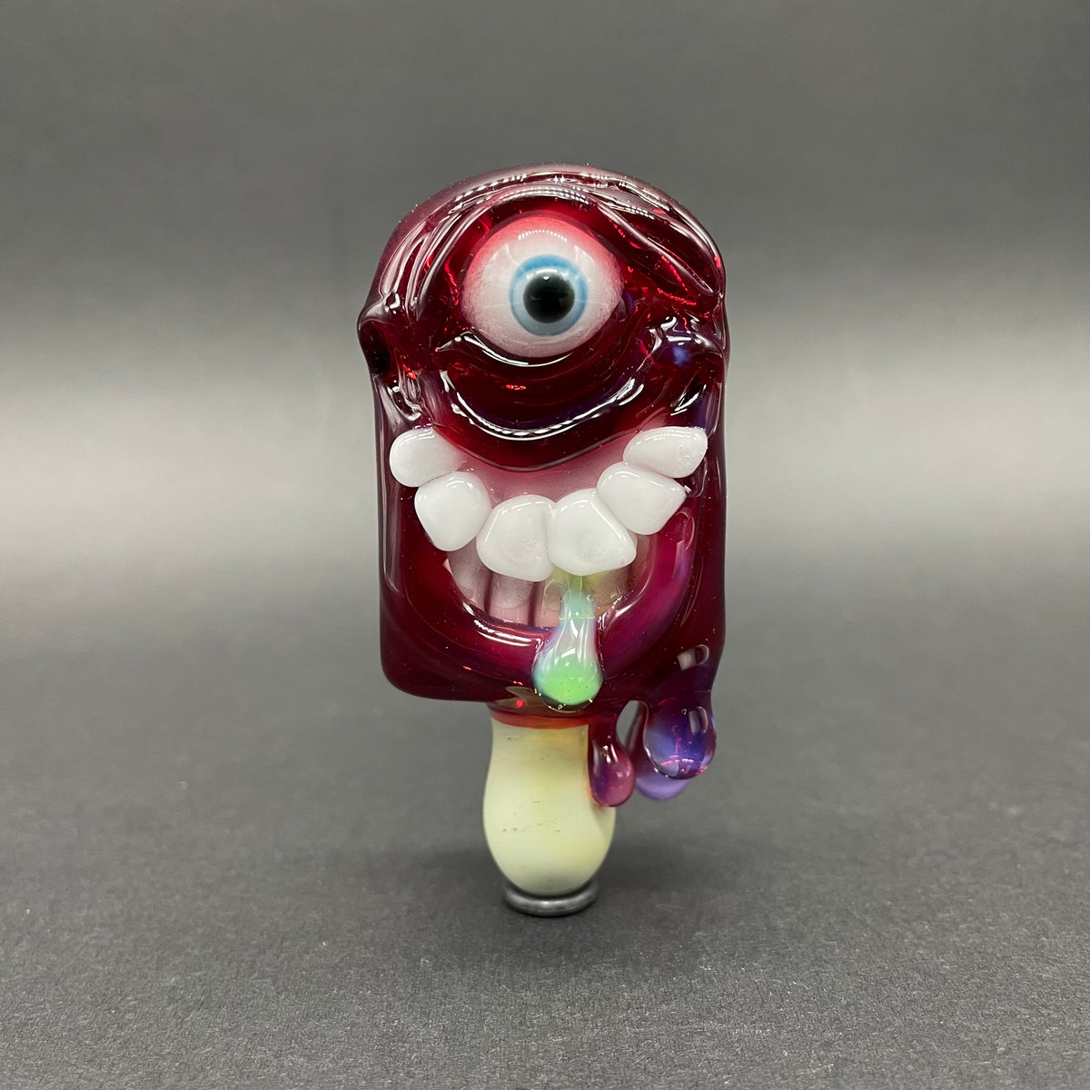 Hand-blown glass Drippy popsicle pendant by Leviathan Glass