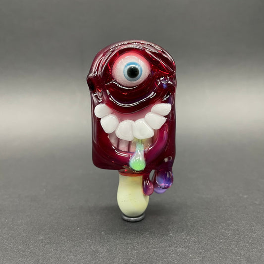 Hand-blown glass Drippy popsicle pendant by Leviathan Glass