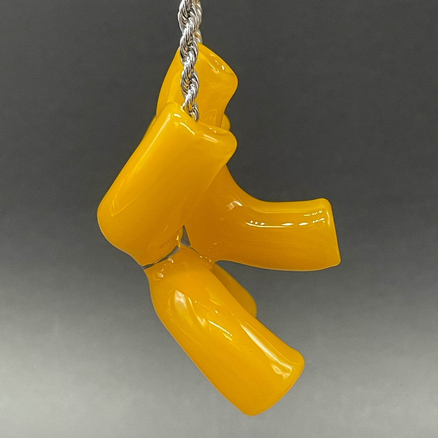 Hand-blown Macaroni and cheese necklace - Leviathan Glass original