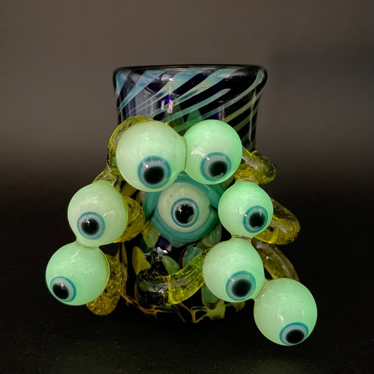 Hand-blown Eye stalk shot glass - Leviathan Glass original