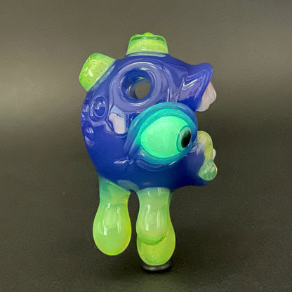Hand-blown Drippy screamer pendant - Leviathan Glass original