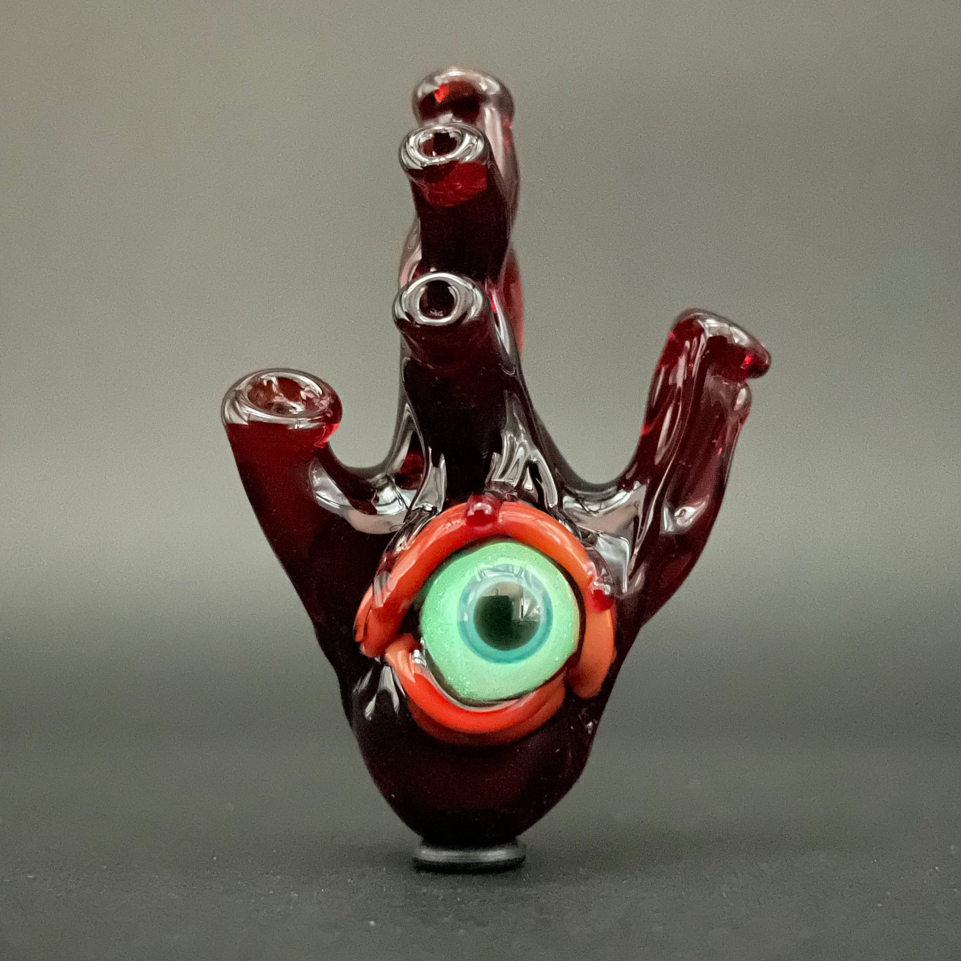 Hand-blown Anatomical cyclops heart pendant - Leviathan Glass original