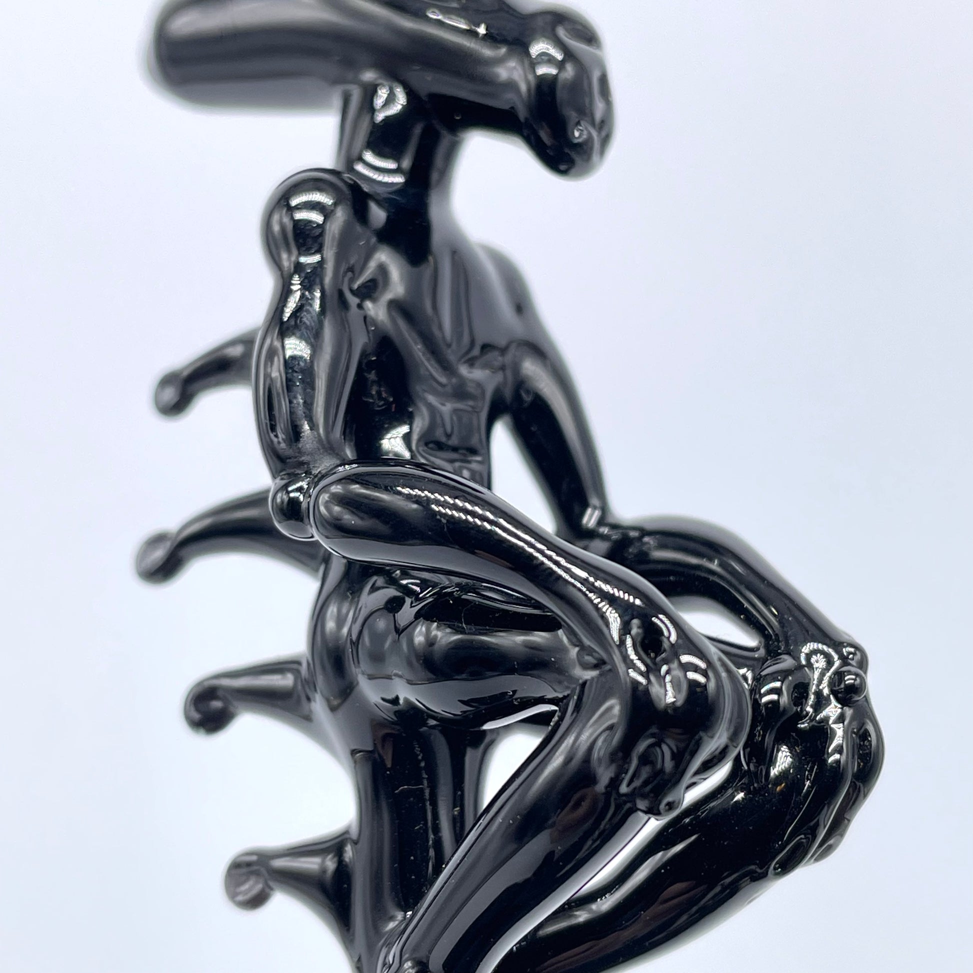 Close-up of Xenomorph sculpture - handcrafted glass