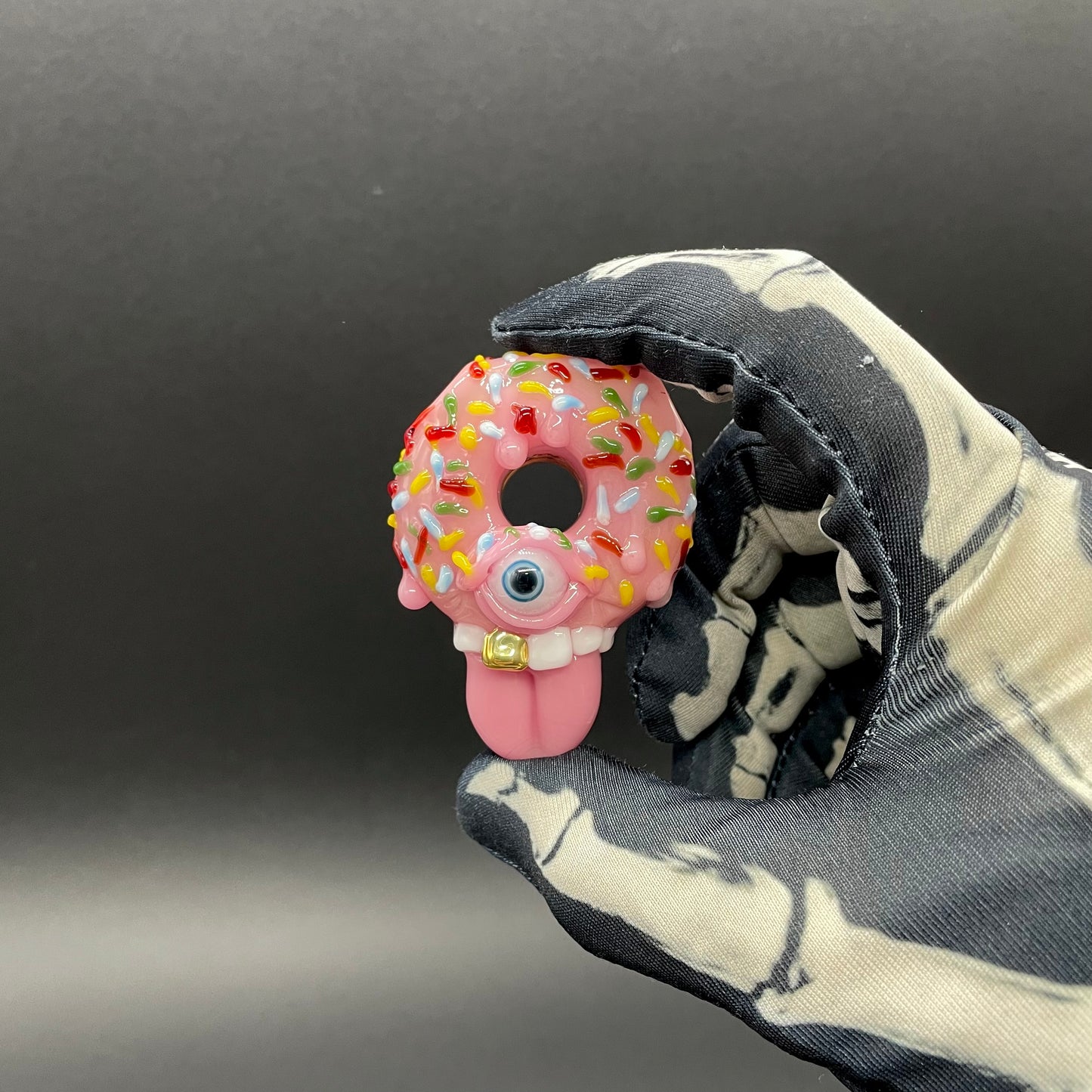 Hand-blown Mmmm doughnuts - Leviathan Glass original