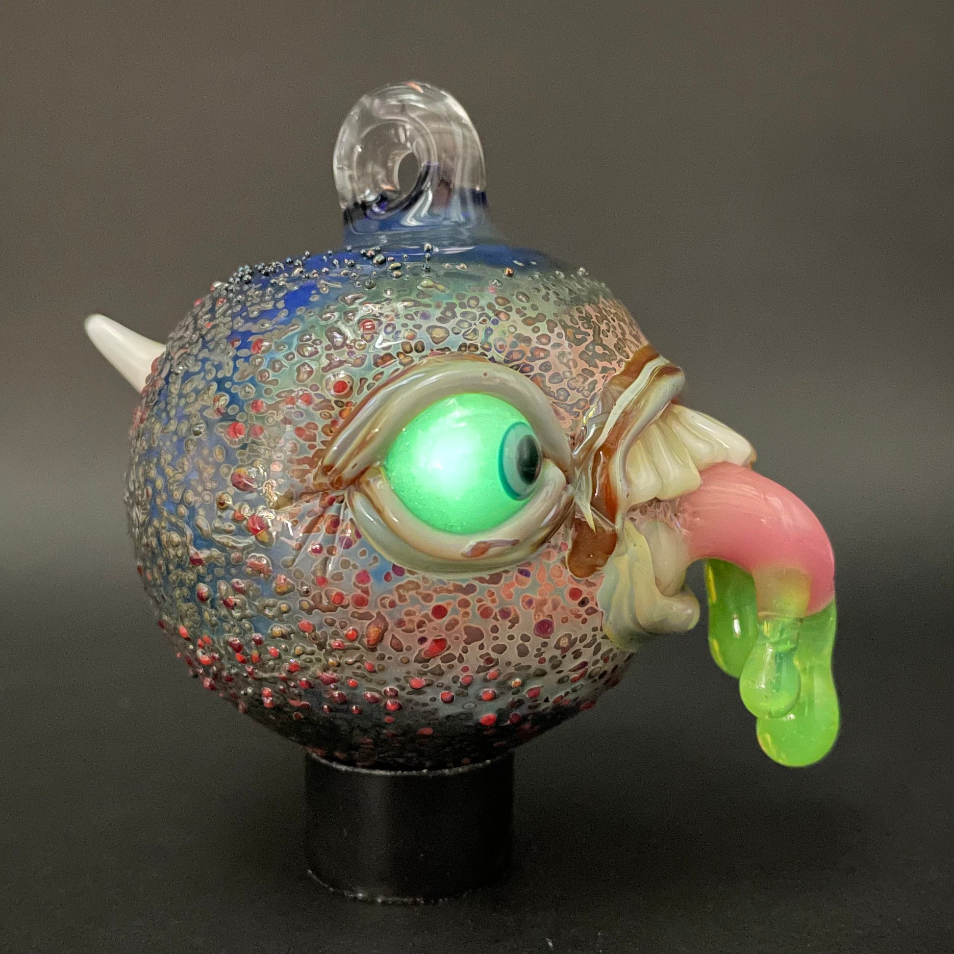 Hand-blown Tongue demon ornament - Leviathan Glass original