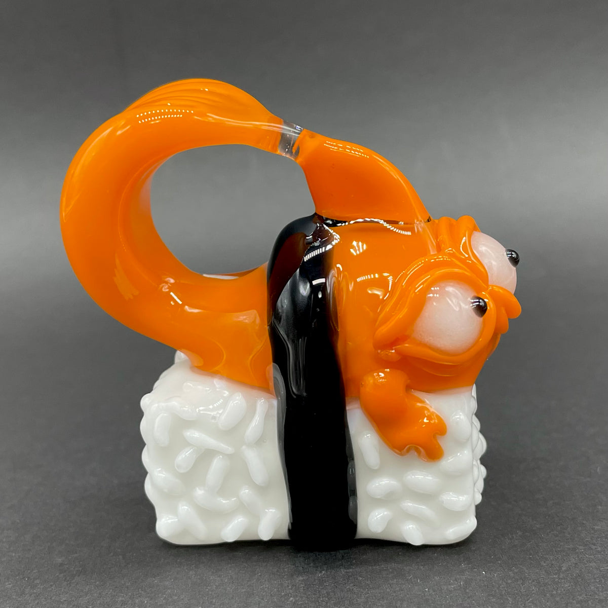 Mutant three eyed fish sushi glass pendant