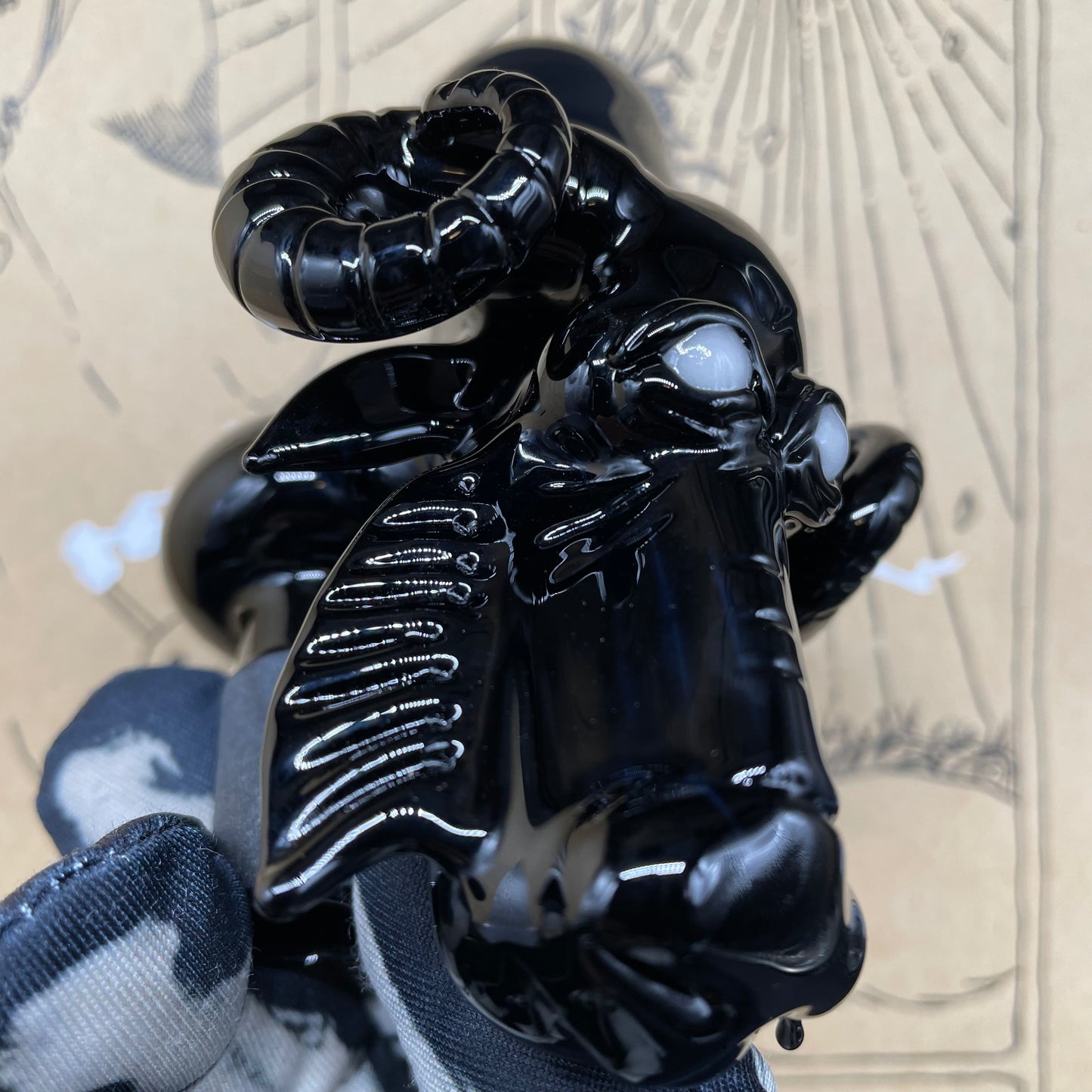 18mm black Philip dry catch glass art - premium handcrafted piece