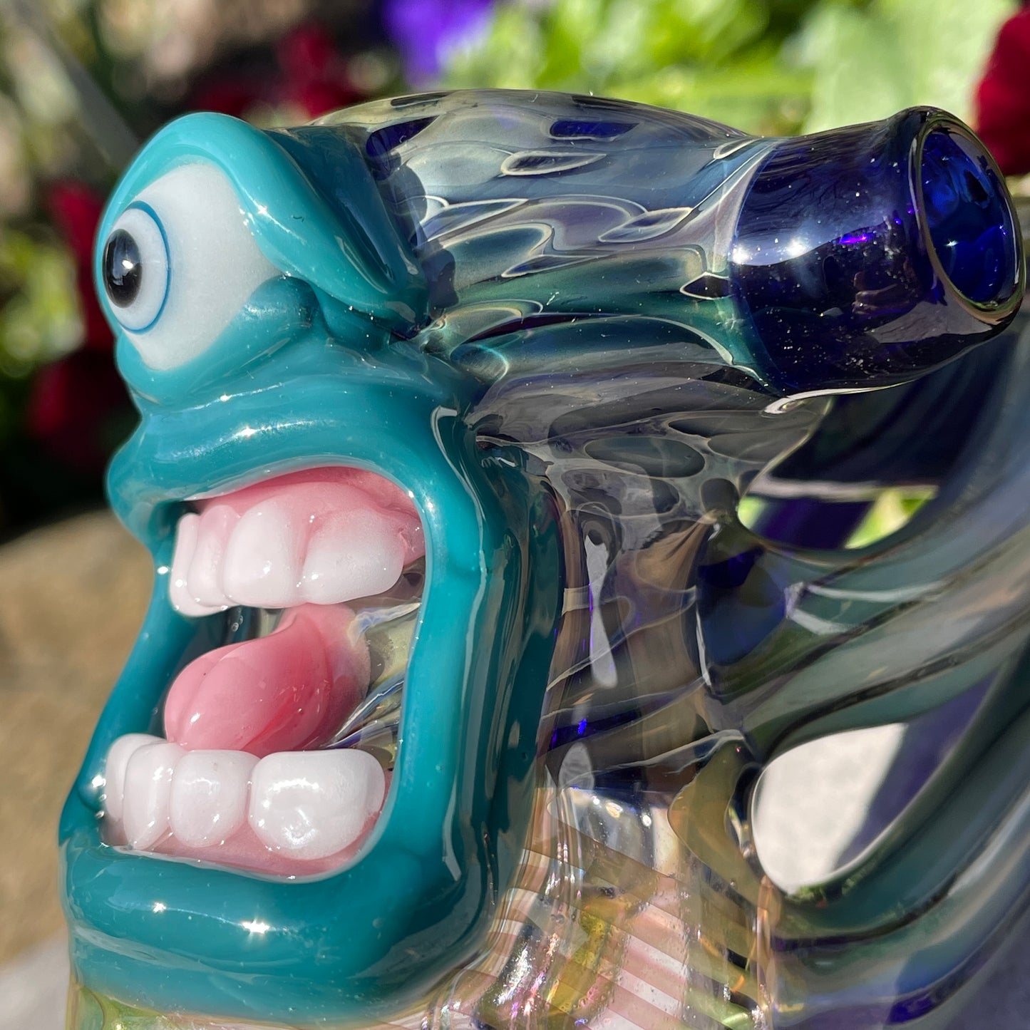 Hand-blown Screaming tentacle bubbler - Leviathan Glass original