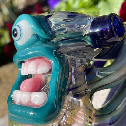 Hand-blown Screaming tentacle bubbler - Leviathan Glass original