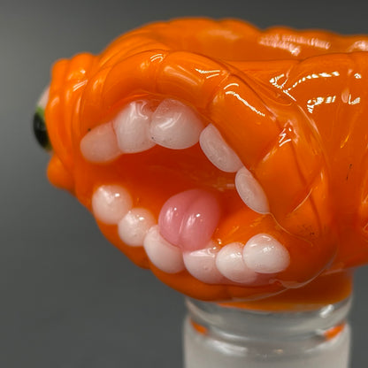 Leviathan Glass 18mm Screaming pumpkin slide - hand-blown art