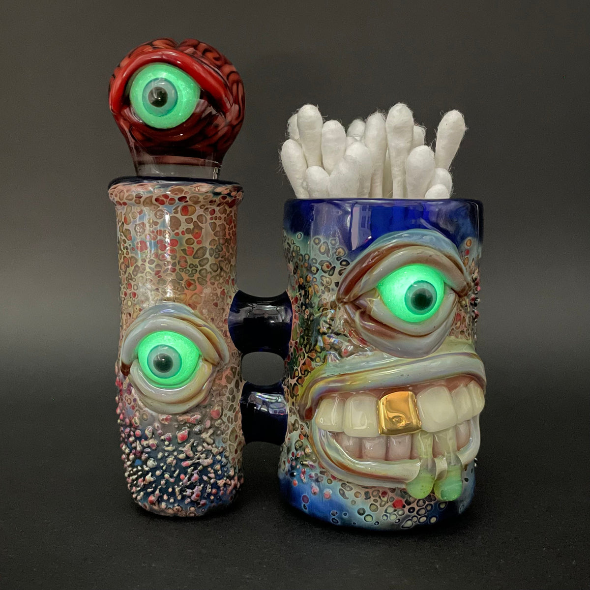 ISO station with brain stopper glass art - premium handcrafted piece