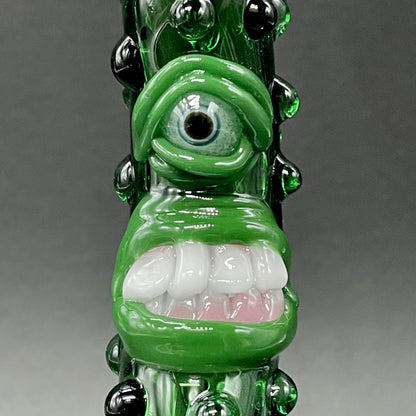 Artisan glass Pickle Rick - detailed craftsmanship