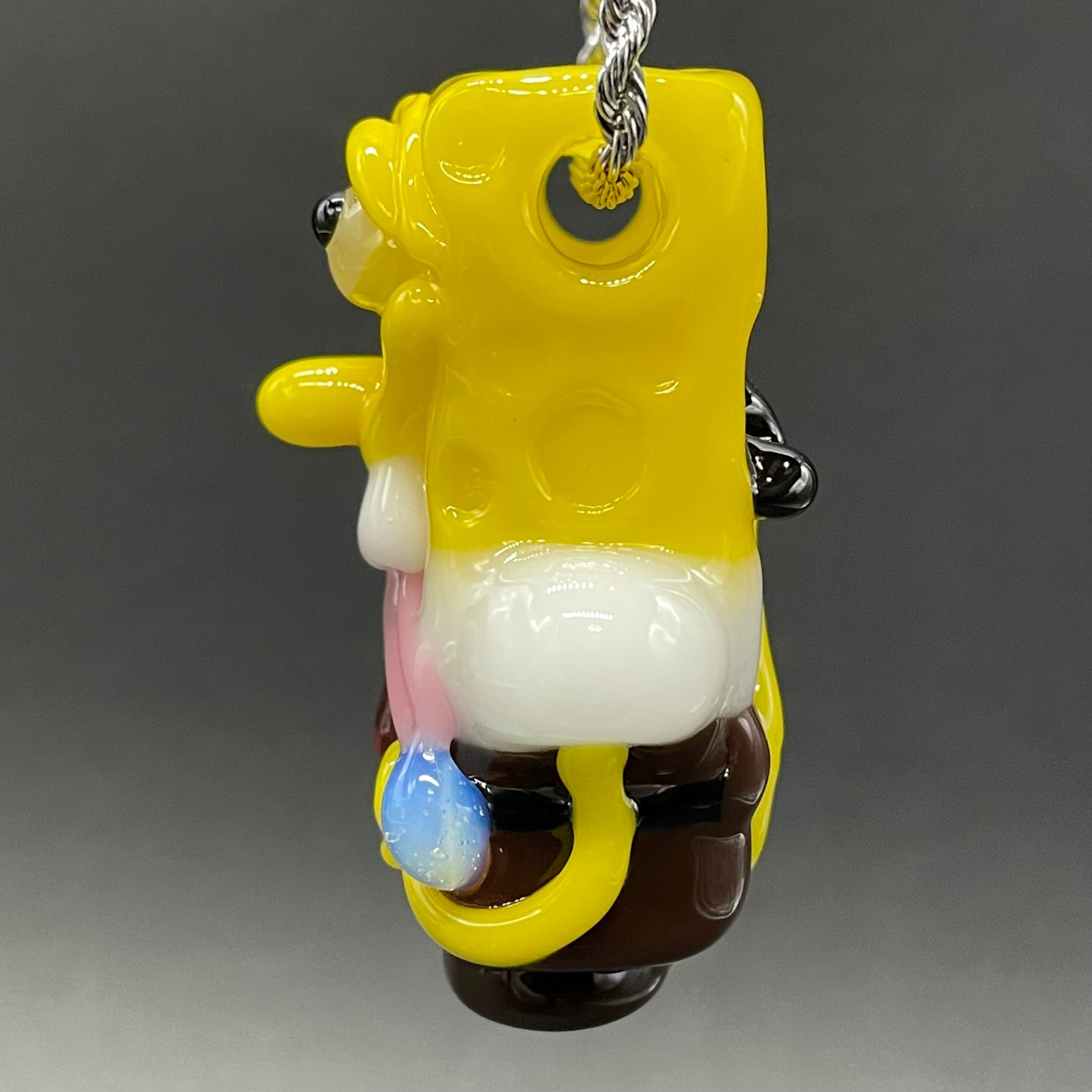 Sponge bob square pants glass pendant glass art - premium handcrafted piece