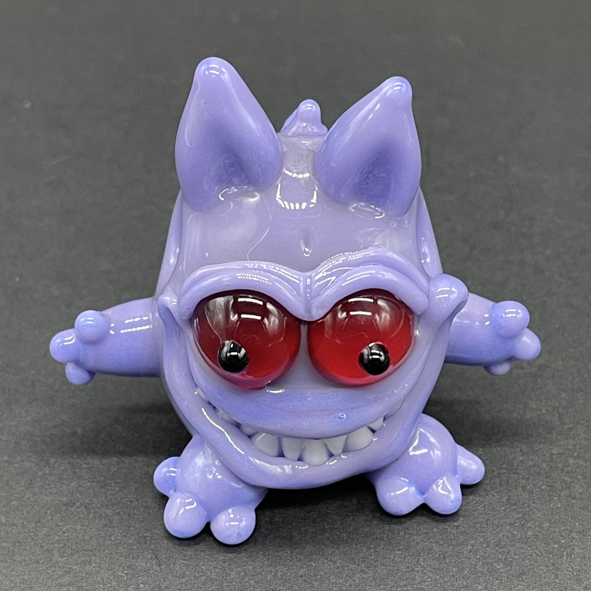 Hand-blown Gengar Pokémon glass pendant - Leviathan Glass original