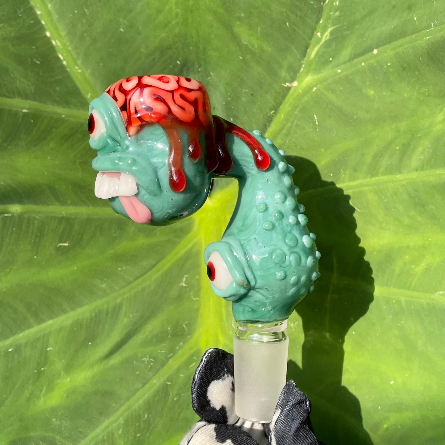 Leviathan Glass 18mm single hole Brainless bob slide - hand-blown art
