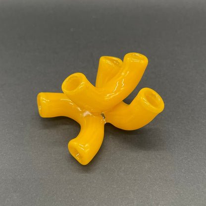 Artisan glass Macaroni and cheese necklace - detailed craftsmanship