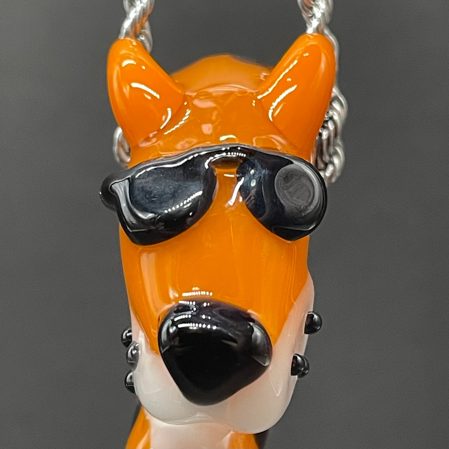 Slithering Chester Cheetah glass pendant