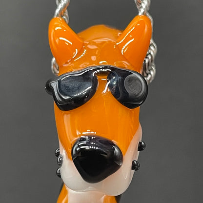 Slithering Chester Cheetah glass pendant
