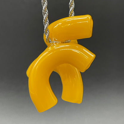 Macaroni and cheese necklace