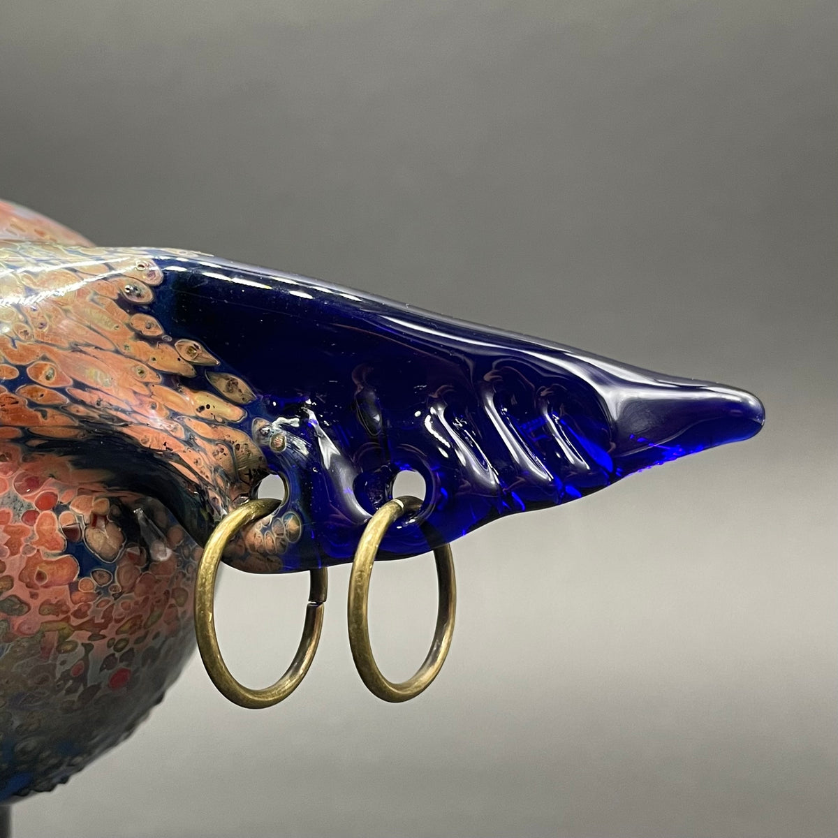 Goblin glass ornament by Leviathan Glass - artisan detail