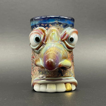 Artisan glass Shnoz shot glass - detailed craftsmanship