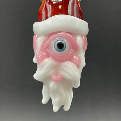 Cyclops Santa glass pendant by Leviathan Glass - artisan detail