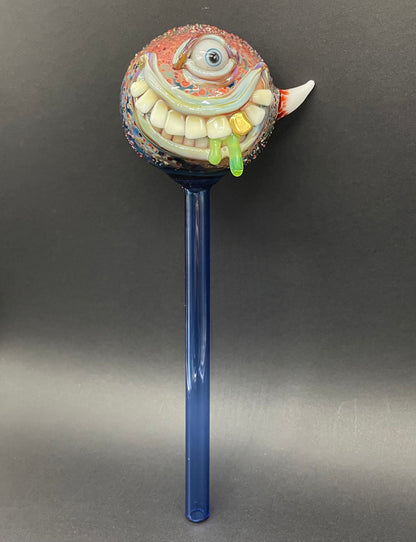 Hand blown glass monster watering globe