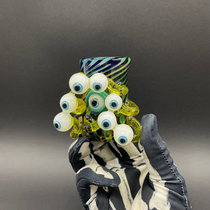 Hand-blown Eye stalk shot glass - Leviathan Glass original