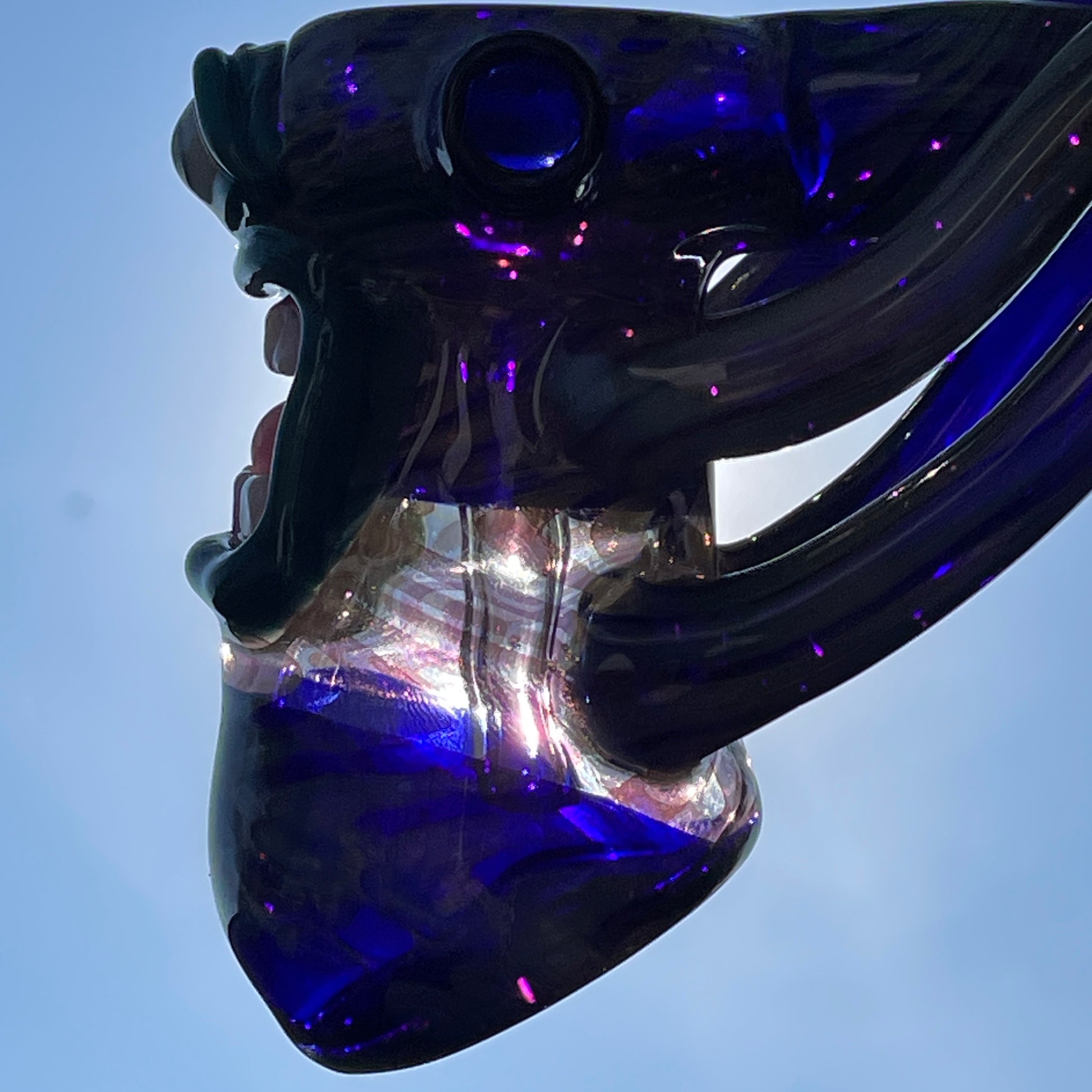 Hand-blown Screaming tentacle bubbler - Leviathan Glass original