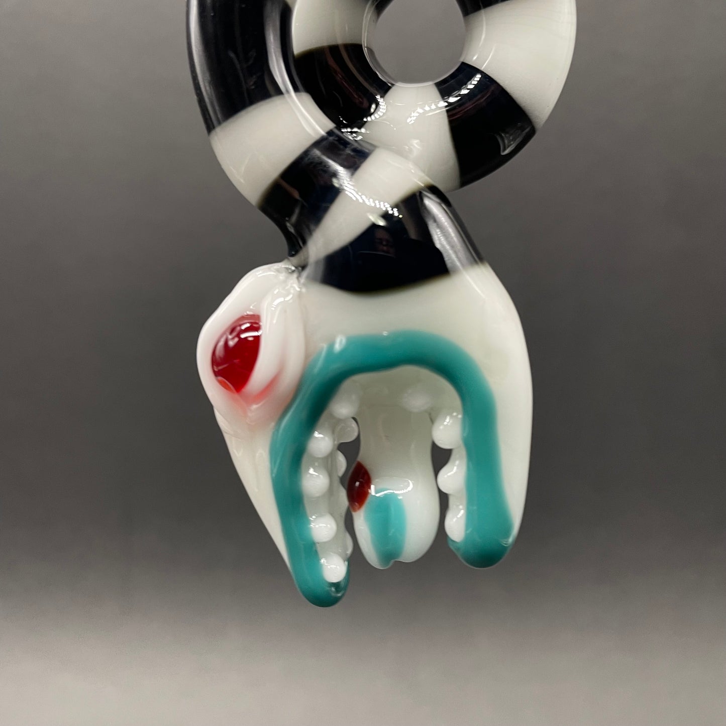 Hand-blown Beetlejuice Inspired solid glass Sandworm  Sculpture - Leviathan Glass original